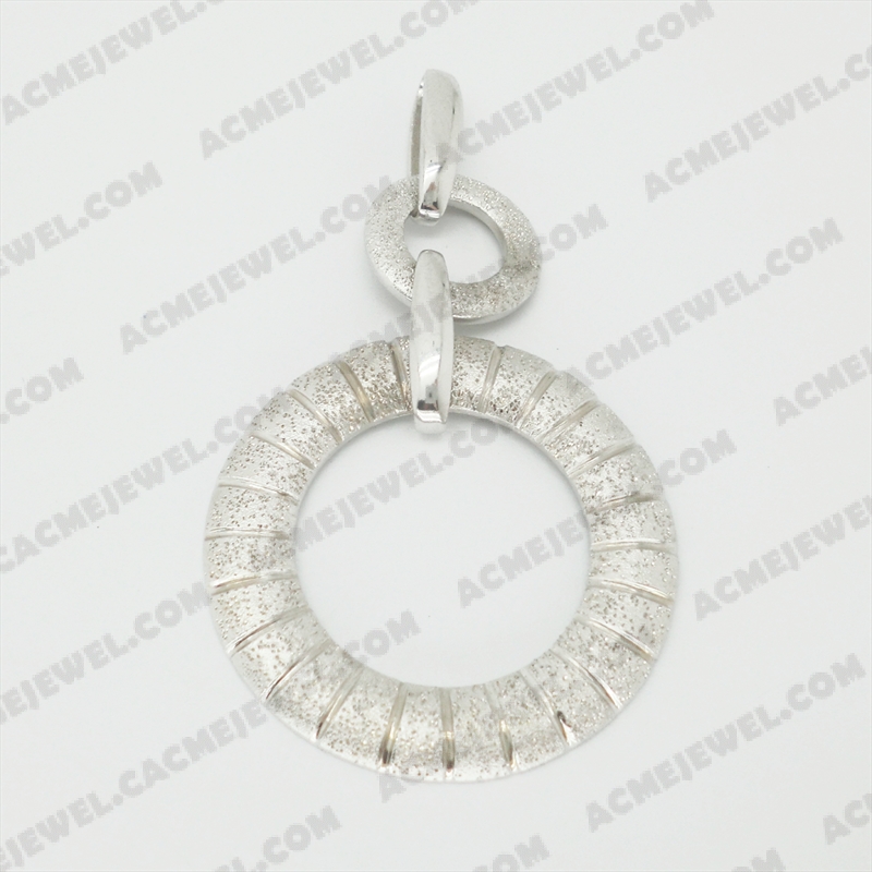 Pendants Silver sand / shiny / sparkling 3-tone(rhodium plating(sand finishing)/rhodium plating/sparkling finishing)