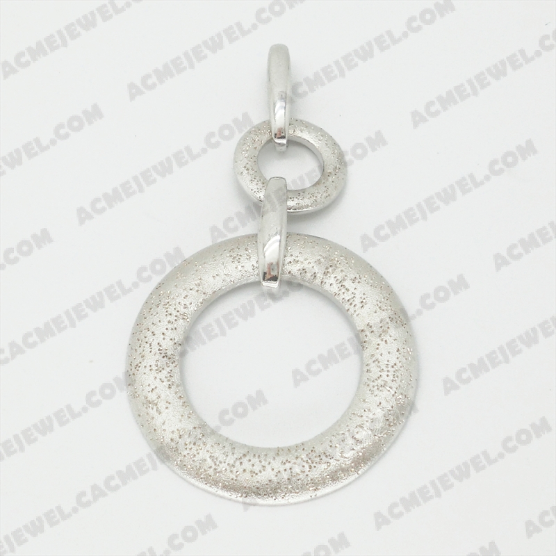 Pendants Silver sand / shiny / sparkling 3-tone(rhodium plating(sand finishing)/rhodium plating/sparkling finishing)