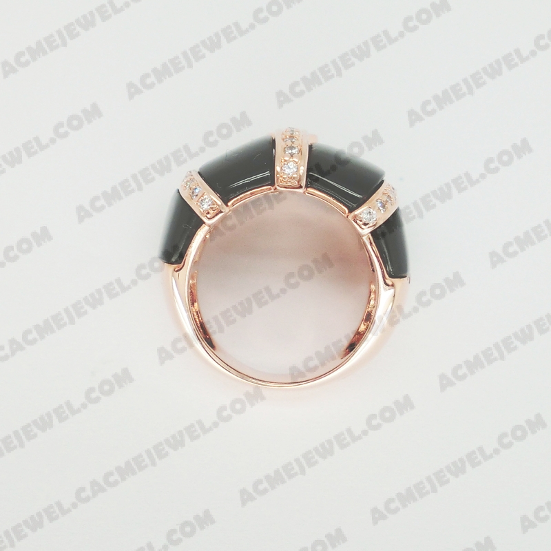 Rings Brass shiny Rose gold plating