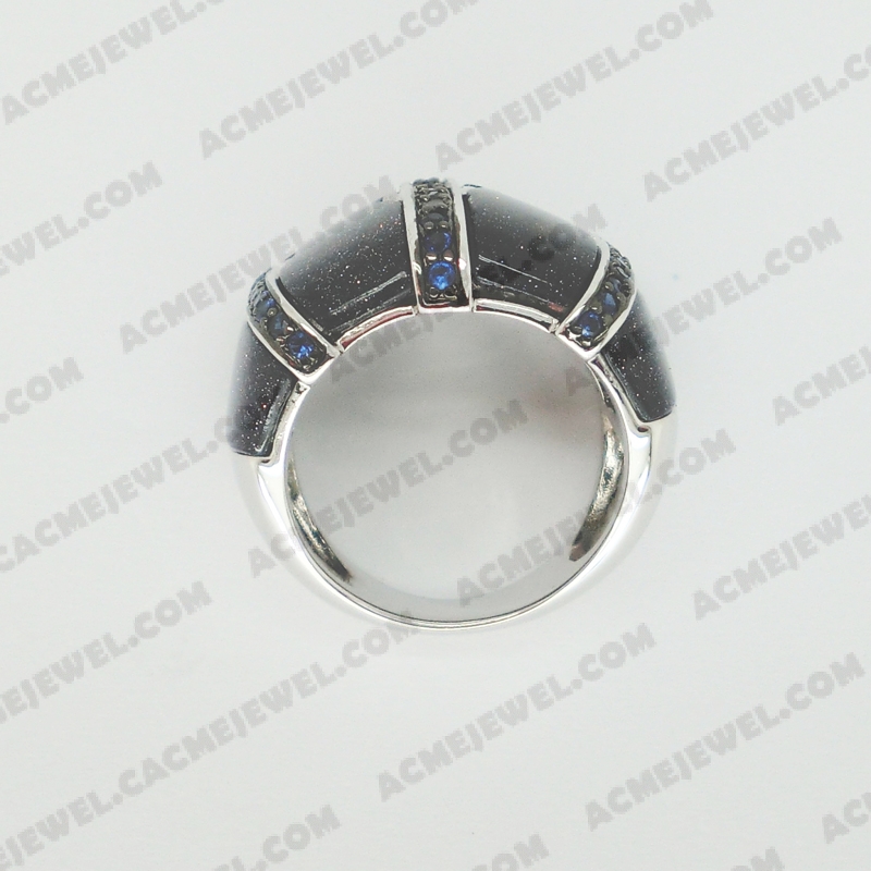 Rings Brass shiny 2-tone(black rhodium/ gold plating)