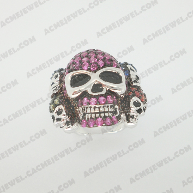 Rings Brass shiny 2-tone(black rhodium/rhodium plating)