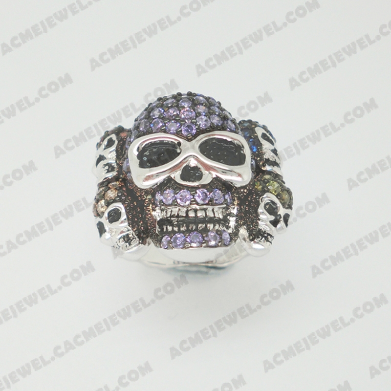 Rings Brass shiny 2-tone(black rhodium/rhodium plating)
