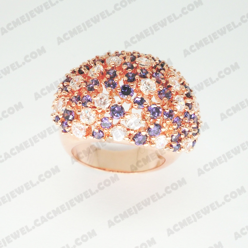 Rings Brass shiny Rose gold plating