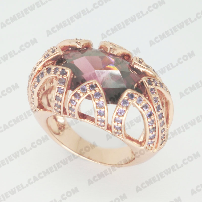 Rings Brass shiny Rose gold plating