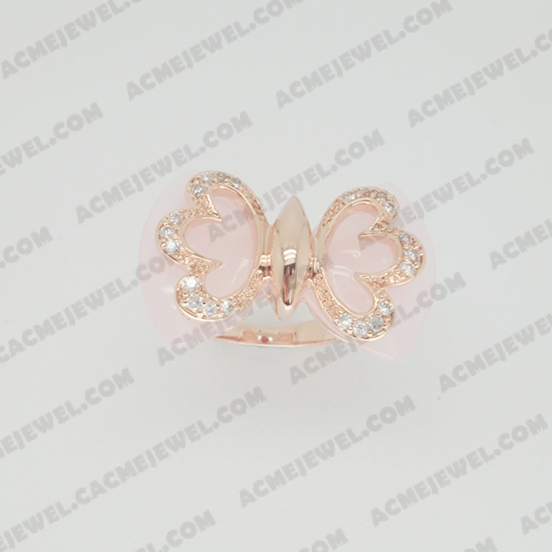 Rings Brass shiny Rose gold plating
