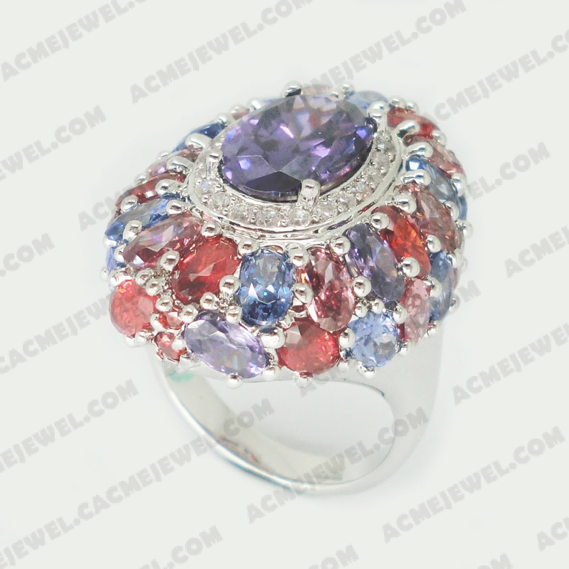 Rings Brass shiny Rhodium plating