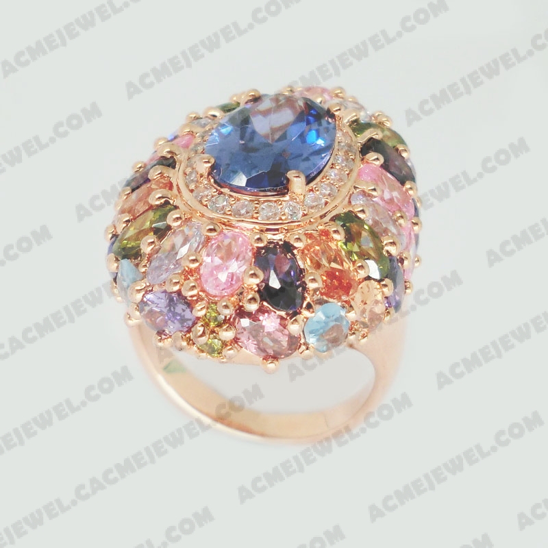 Rings Brass shiny Rose gold plating