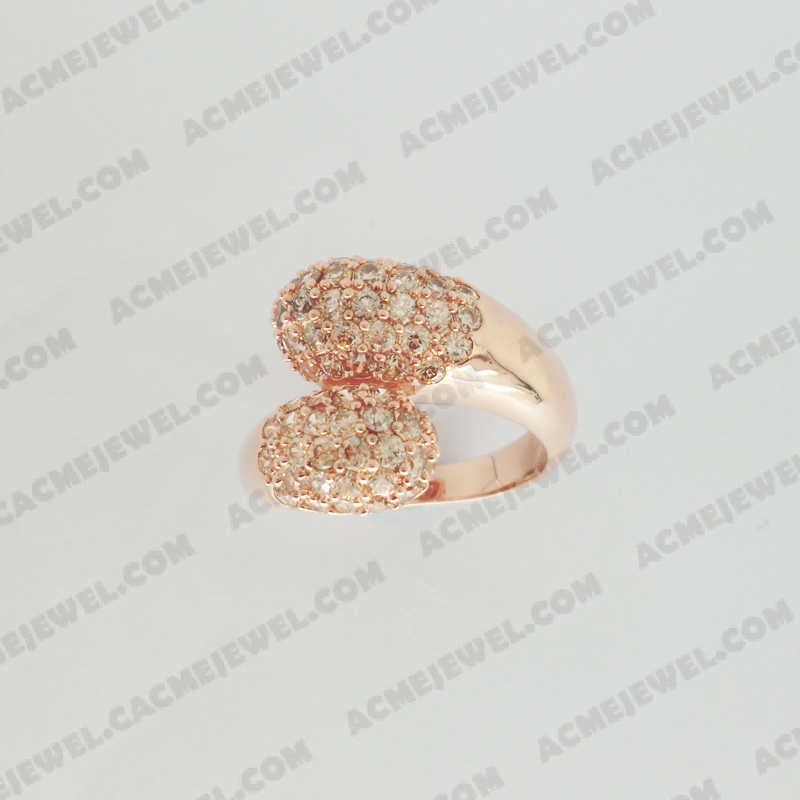 Rings Brass shiny Rose gold plating