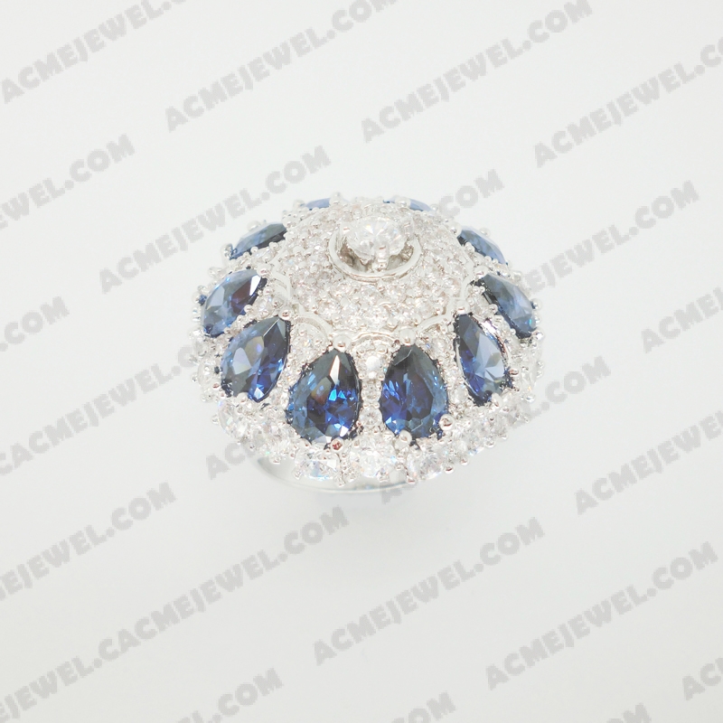 Rings Brass shiny Rhodium plating