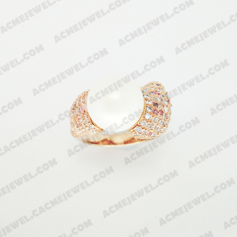 Rings Brass shiny Rose gold plating