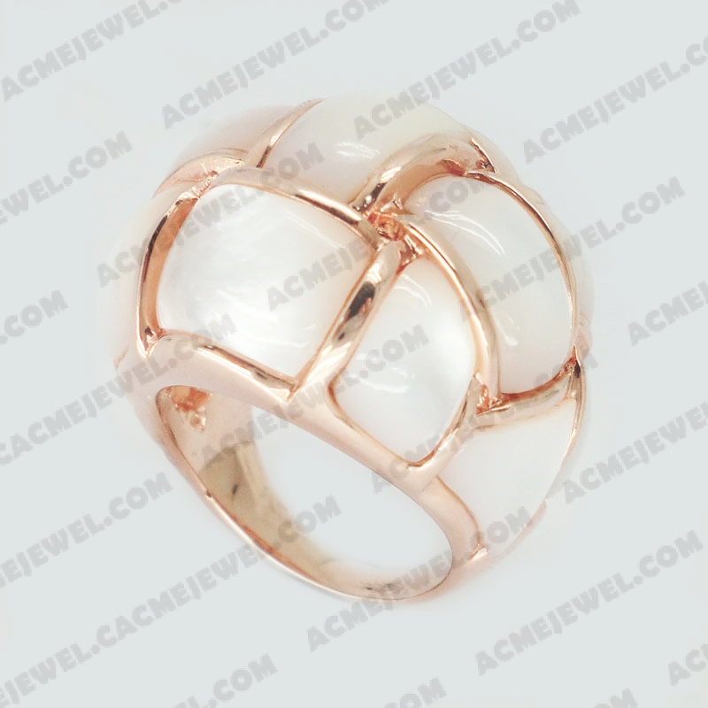 Rings Brass shiny Rose gold plating