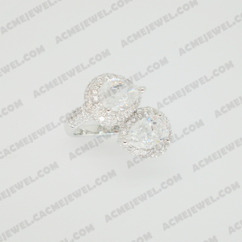 Rings Brass shiny Rhodium plating