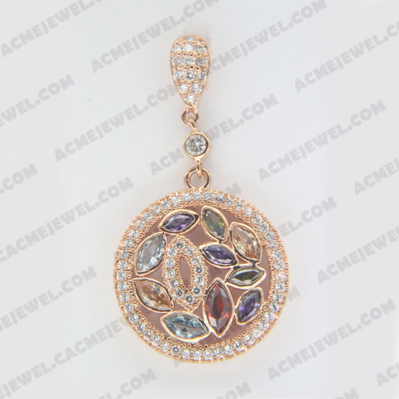 Pendants Brass shiny Rose gold plating