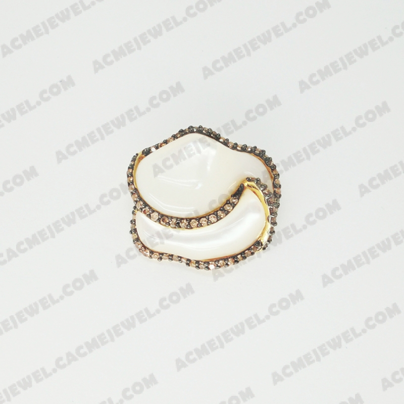 Pendants Brass shiny 2-tone(black rhodium /gold plating)