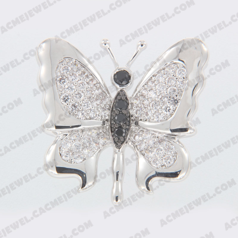 Pendants Brass shiny 2-Tone(Rhodium / Black Rhodium Plating)