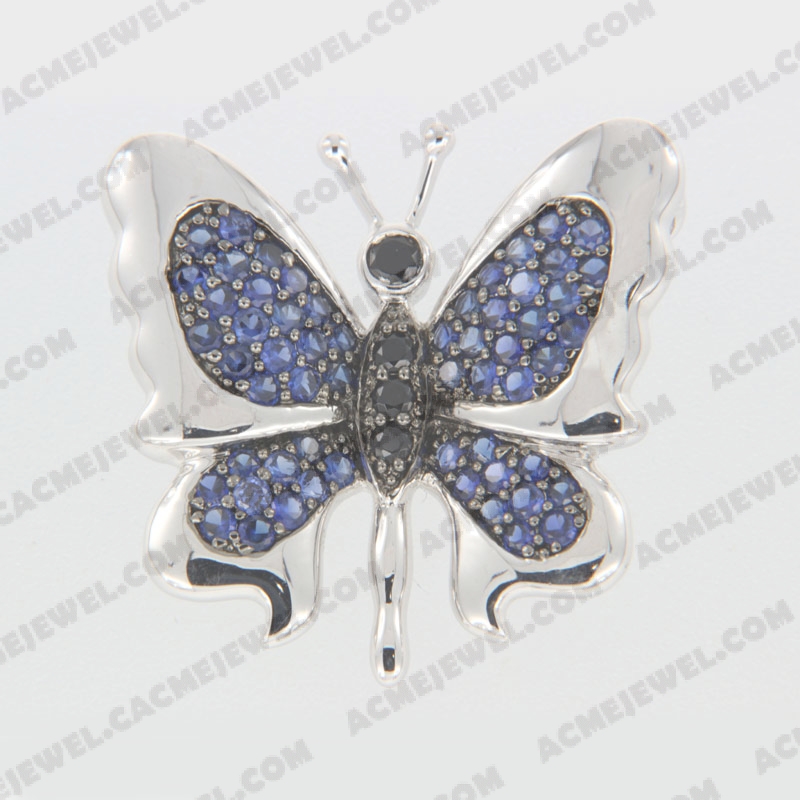 Pendants Brass shiny 2-tone(rhodium / black rhodium plating)