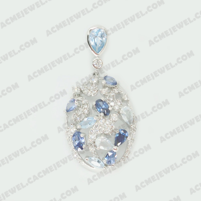 Pendants Brass shiny Rhodium plating