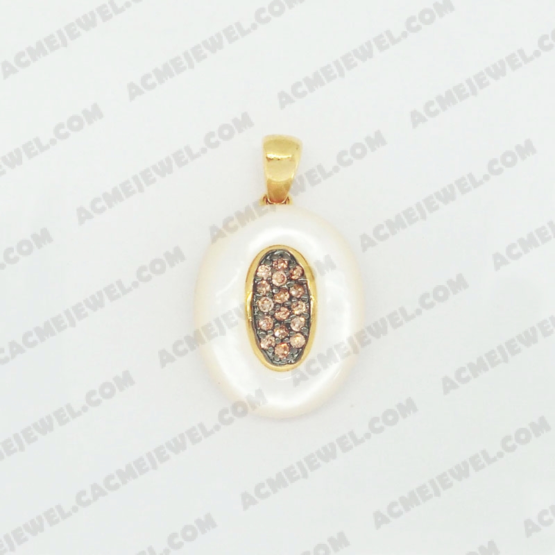 Pendants Brass shiny 2-tone(black rhodium/gold plating)
