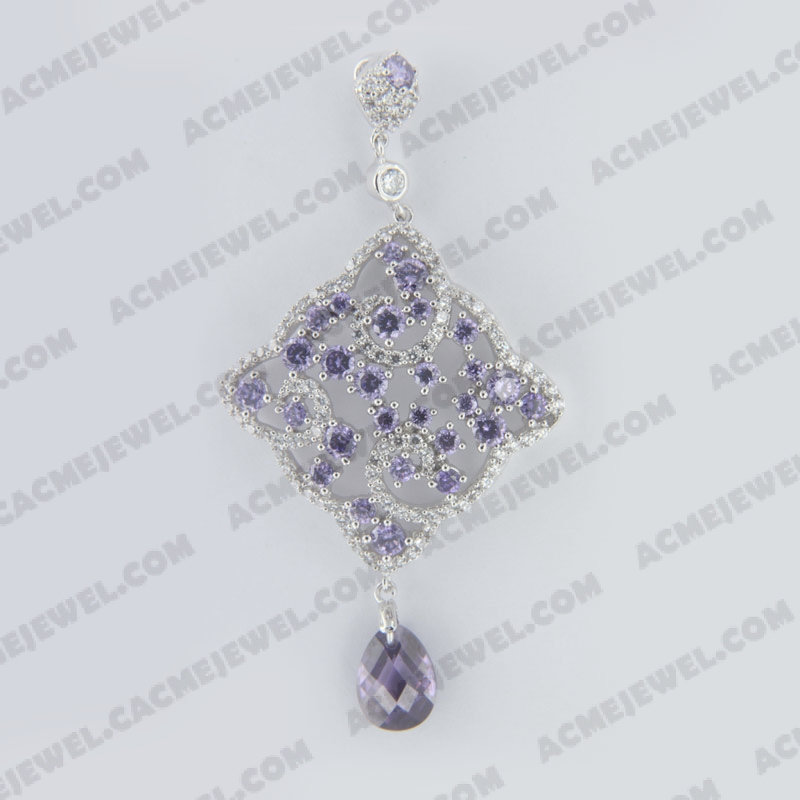 Pendants Brass shiny Rhodium plating
