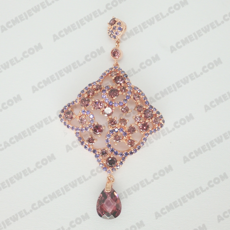 Pendants Brass shiny Rose gold plating
