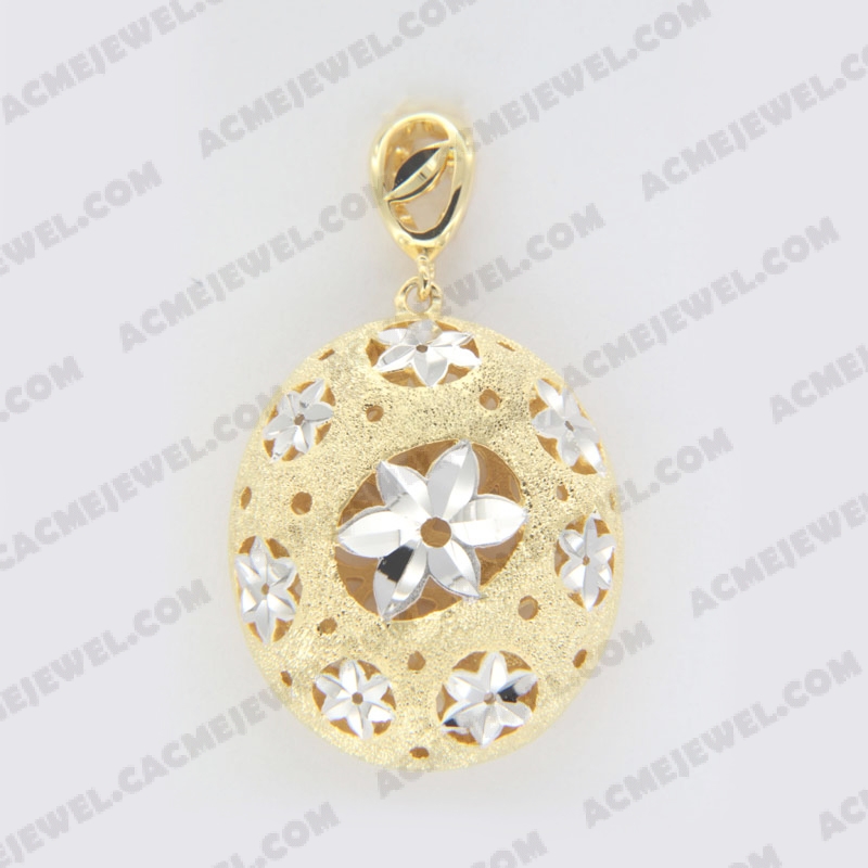 Pendants Brass matt / sparkling / pattern engraving / shiny 3-tone(matt gold plating (sparkling finishing) / rhodium plating (pattern engraving) / gold plating)