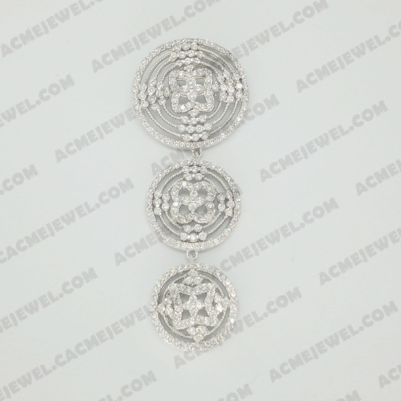 Pendants Brass shiny Rhodium plating