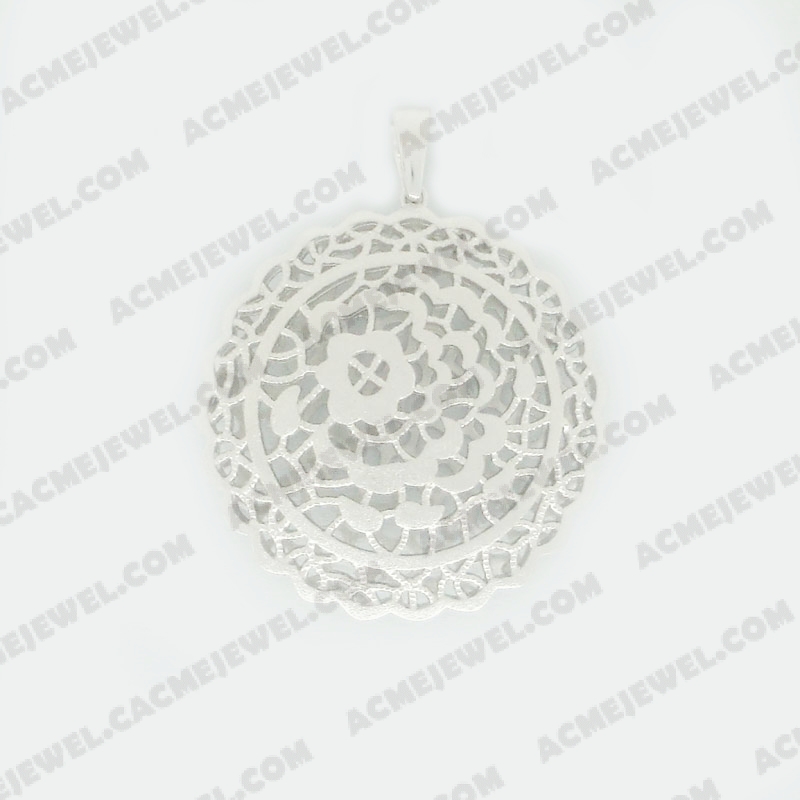 Pendants Brass shiny / sand 2-tone(rhodium plating/rhodium plating(sand finishing))