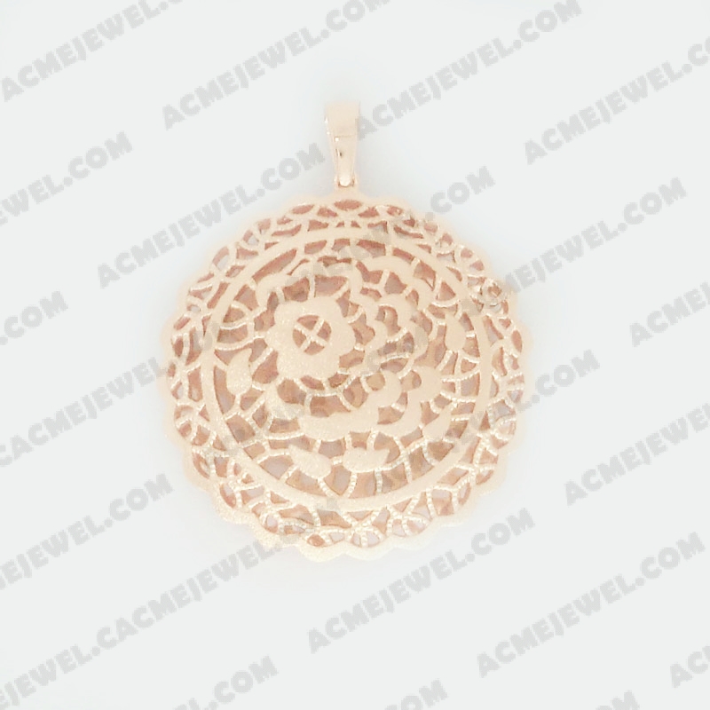 Pendants Brass sand / shiny 2-tone(rose gold plating(sand finishing)/rose gold plating)