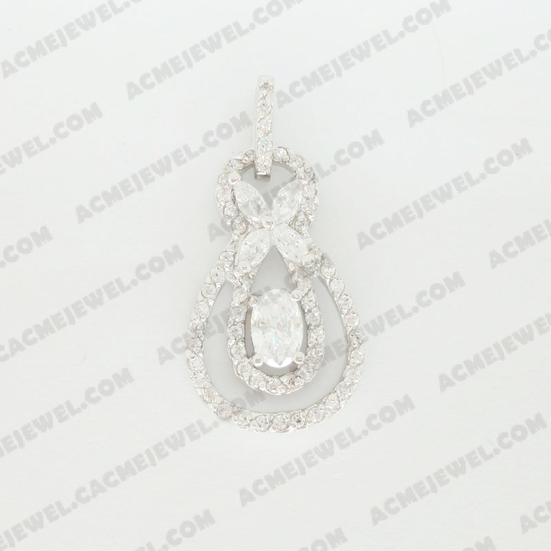 Pendants Brass shiny Rhodium plating