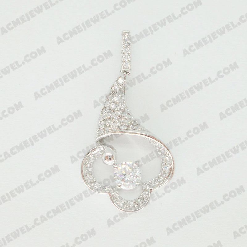 Pendants Brass shiny Rhodium plating