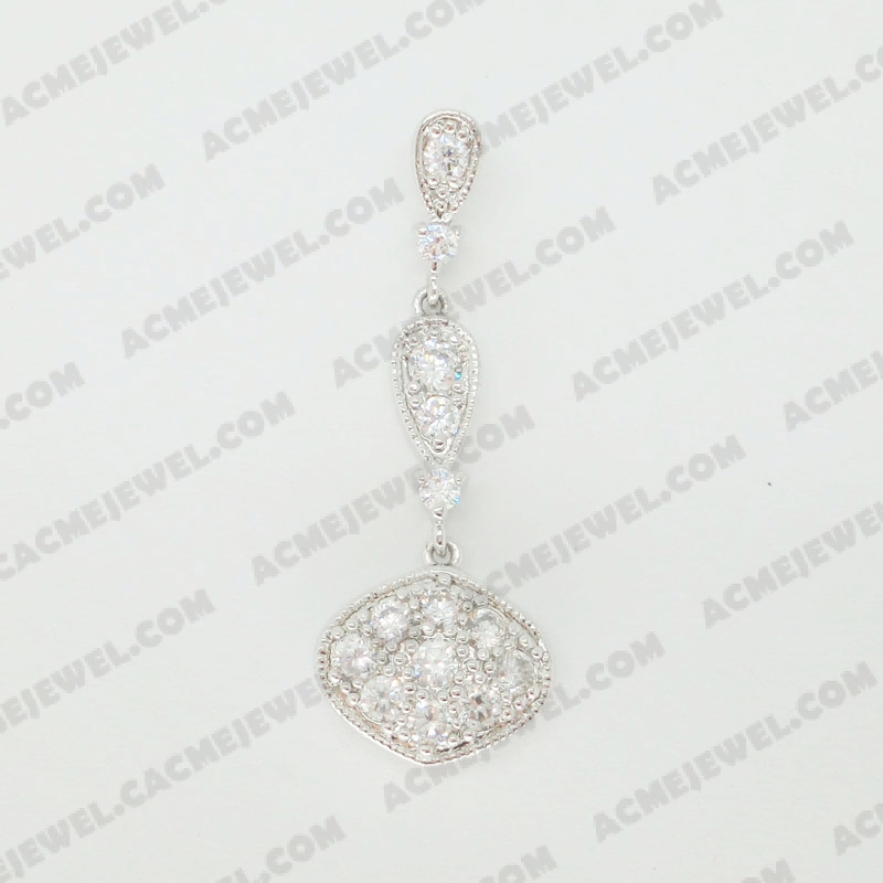 Pendants Brass shiny Rhodium plating