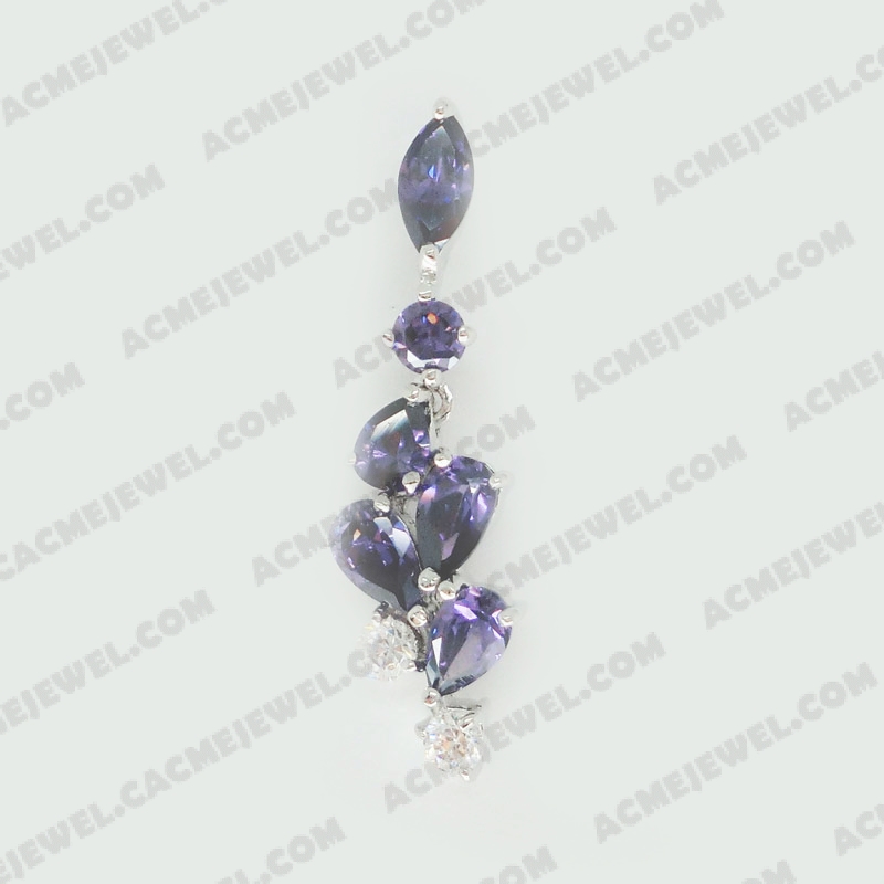Pendants Brass shiny Rhodium plating