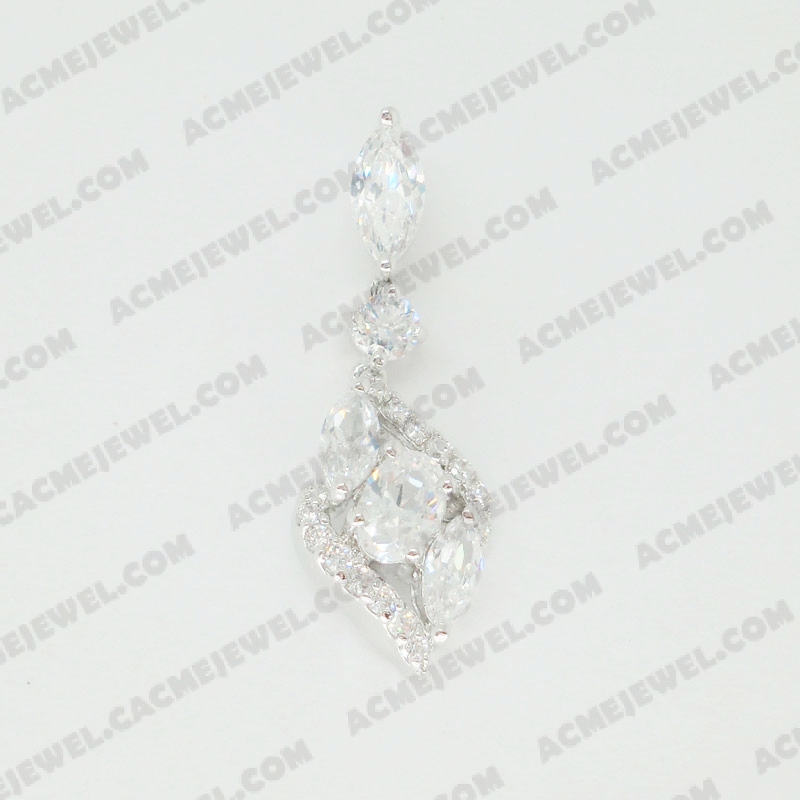 Pendants Brass shiny Rhodium plating