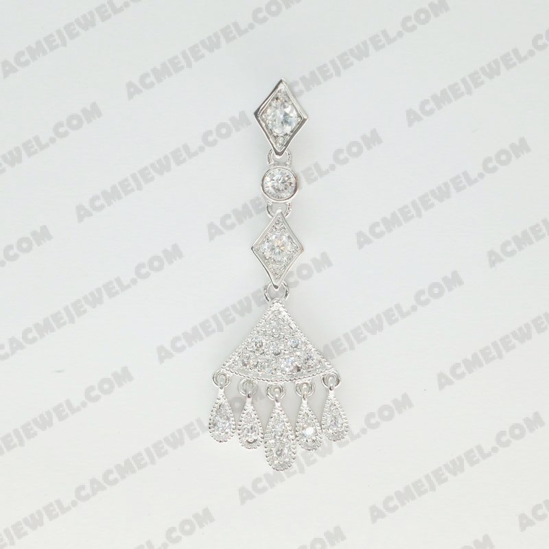 Pendants Brass shiny Rhodium plating
