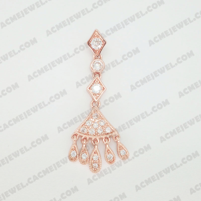 Pendants Brass shiny Rose gold plating