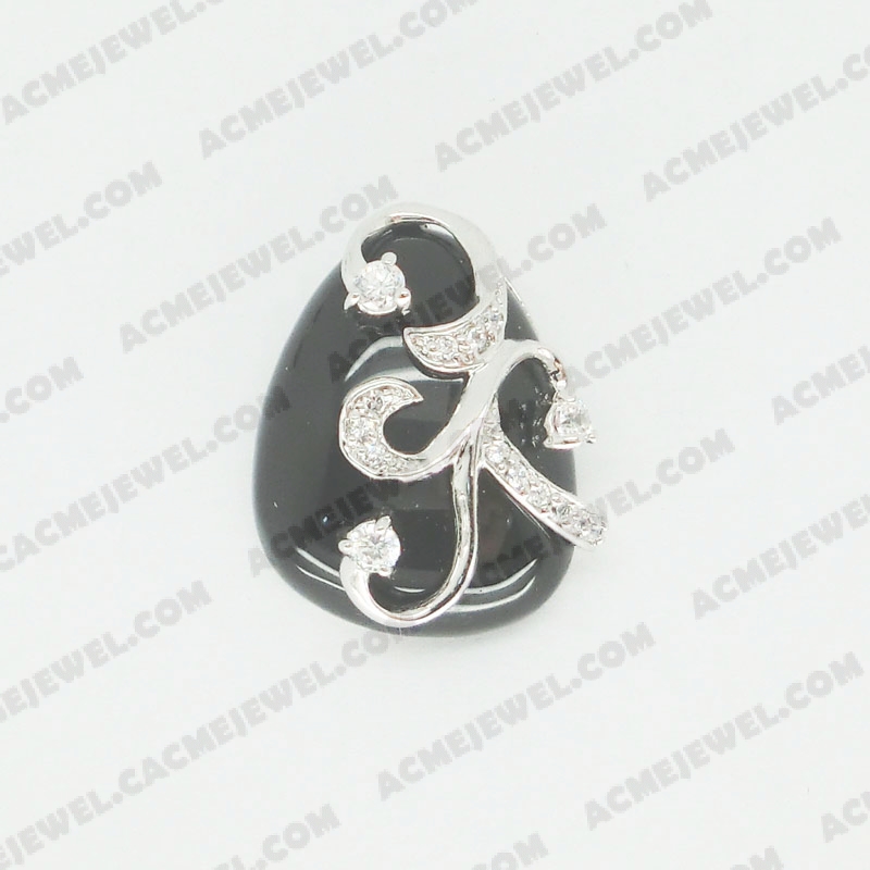 Pendants Brass shiny Rhodium plating