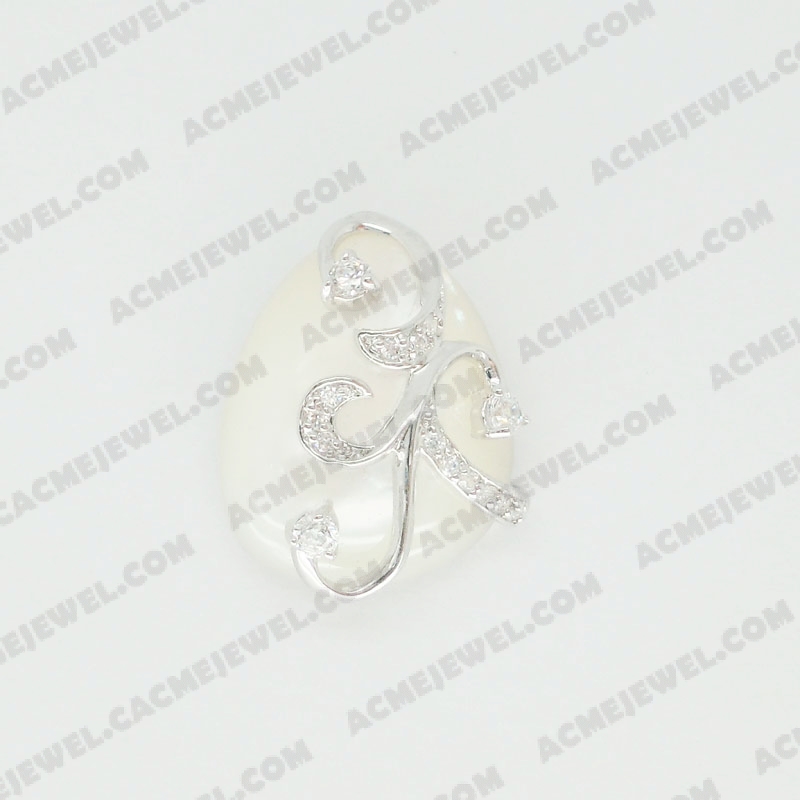 Pendants Brass shiny Rhodium plating