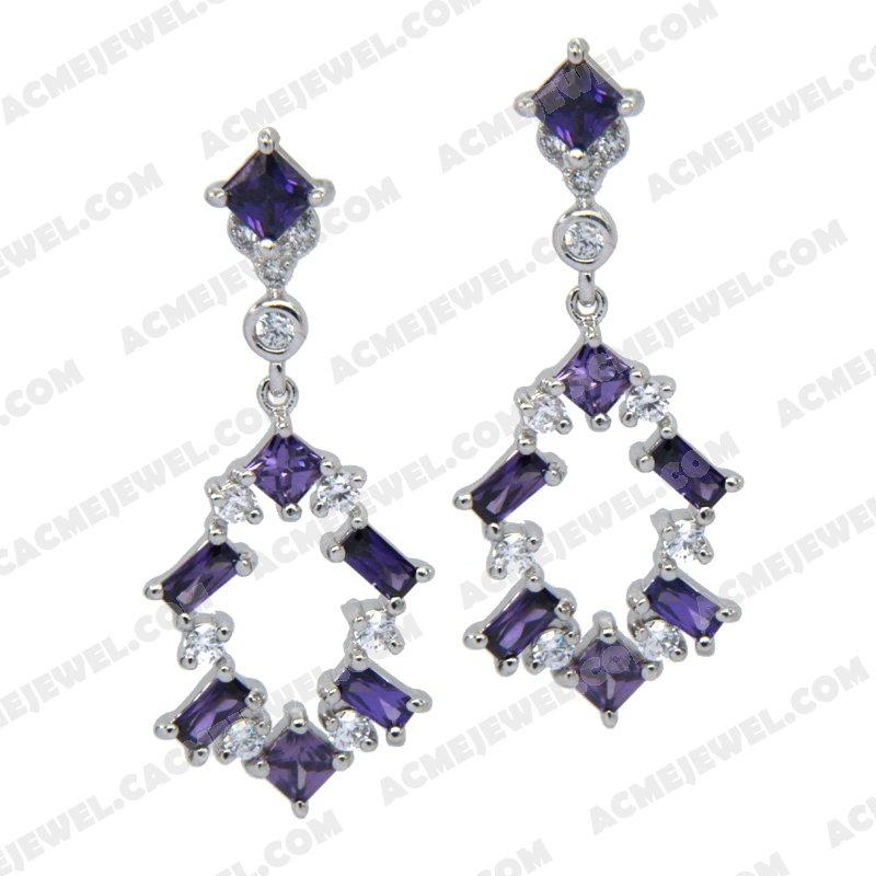 Earrings Silver / Brass  Rhodium plating