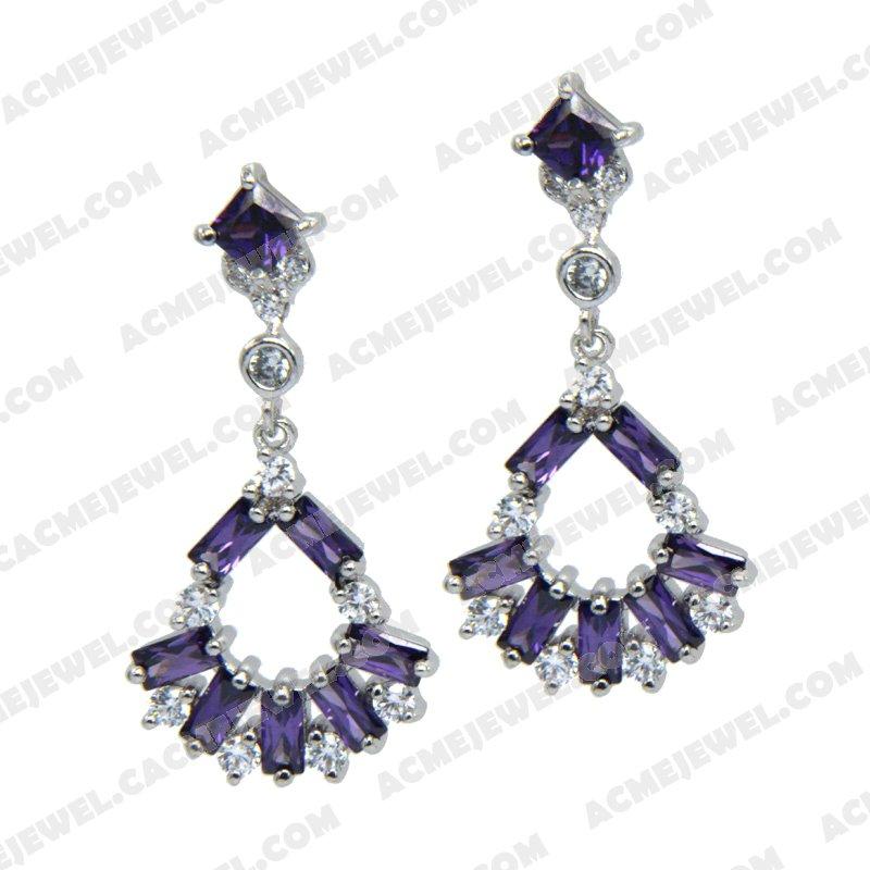 Earrings Silver / Brass  Rhodium plating