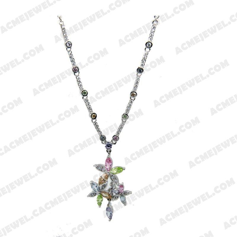 Necklace Silver / Brass  Rhodium plating