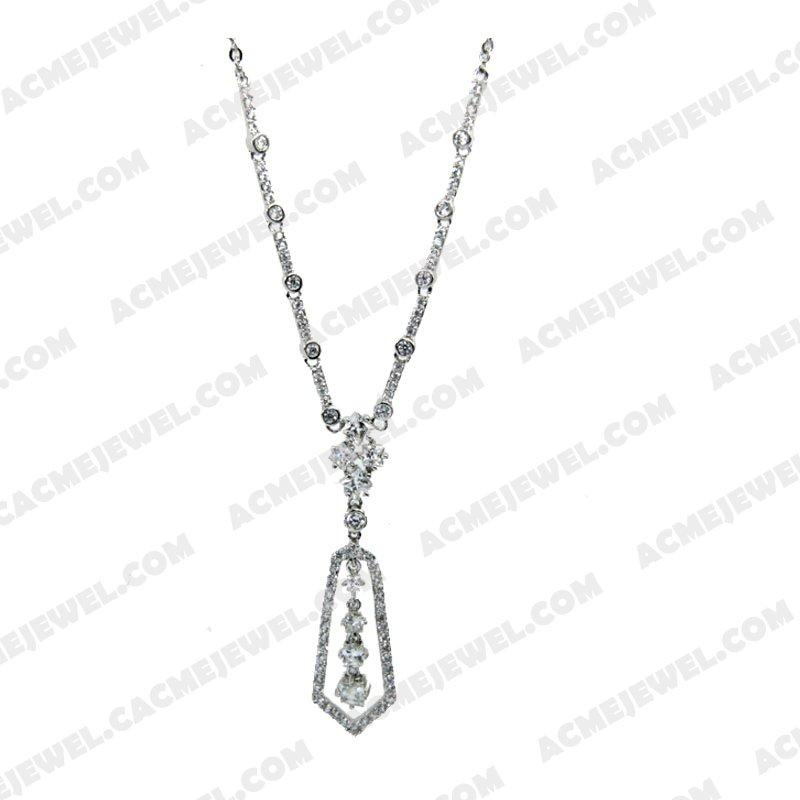 Necklace Silver / Brass  Rhodium plating