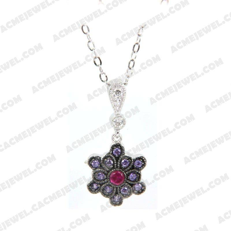 Pendants 925 Sterling Silver 2-tone Rhodium and black rhodium