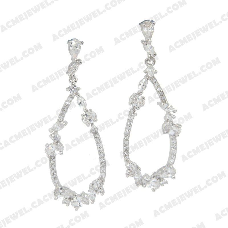 Earrings 925 Sterling Silver  Rhodium 