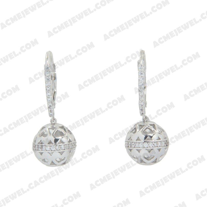 Earrings 925 Sterling Silver  Rhodium 