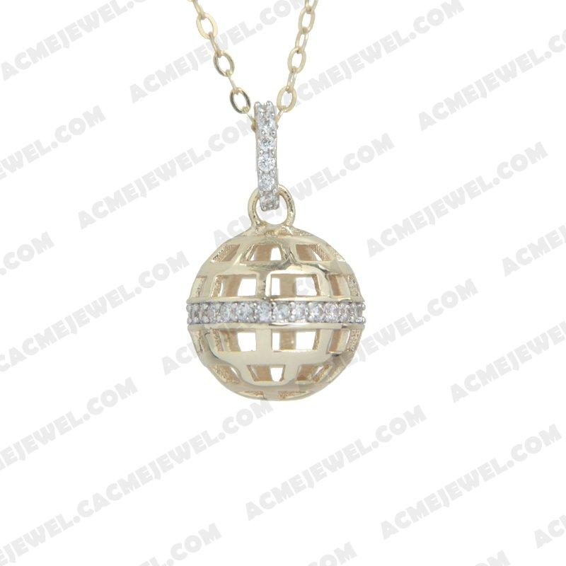 Pendants 925 Sterling Silver 2-tone Rhodium and gold