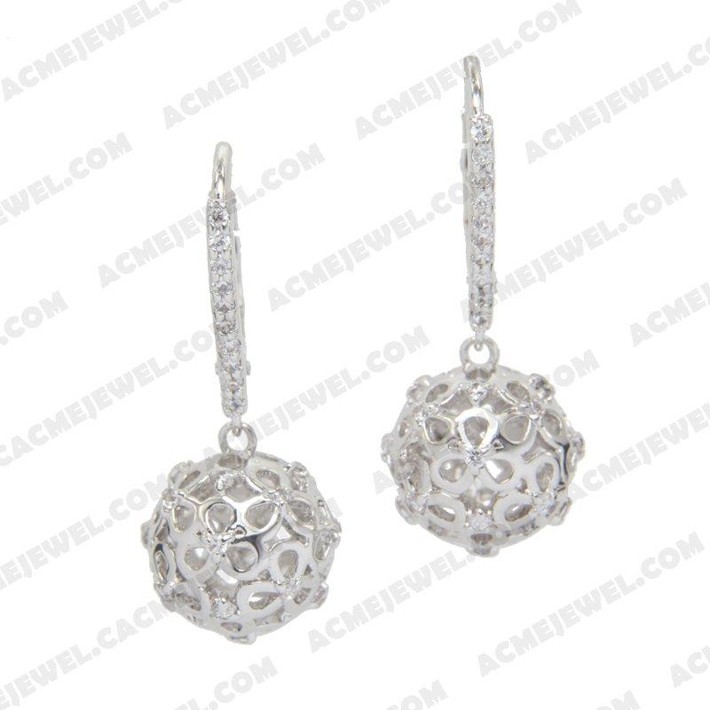 Earrings 925 Sterling Silver  Rhodium 