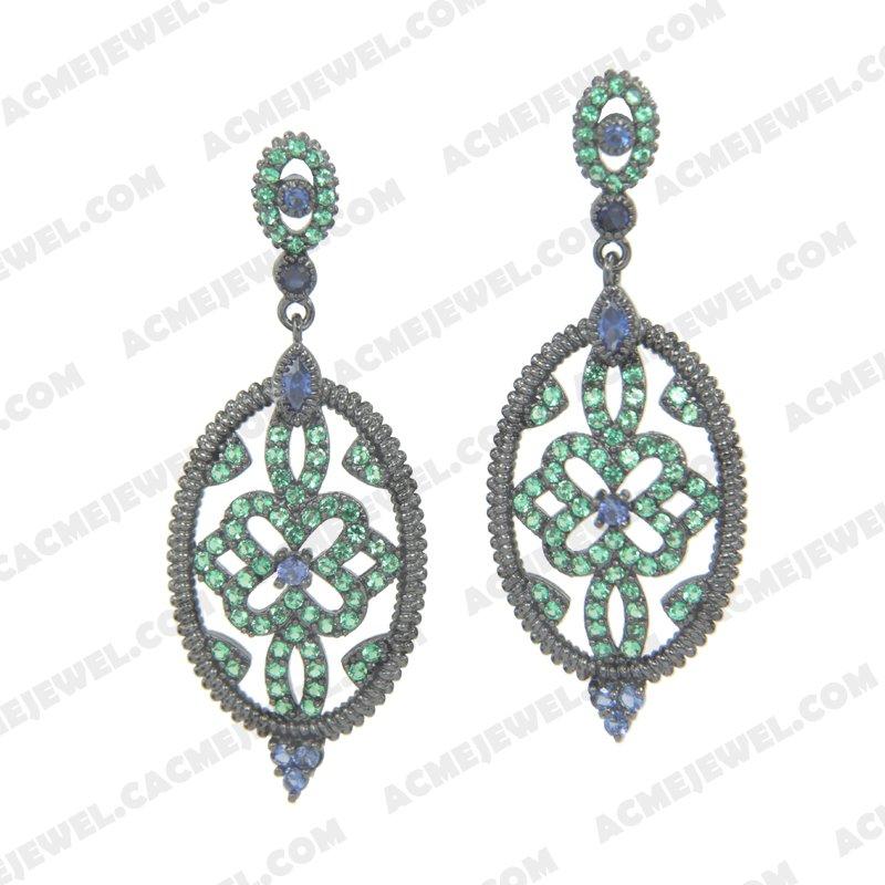Earrings 925 Sterling Silver  Black rhodium 