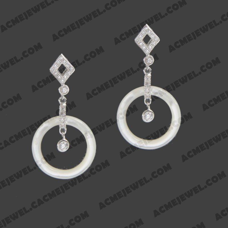 Earrings 925 sterling silver   Rhodium 