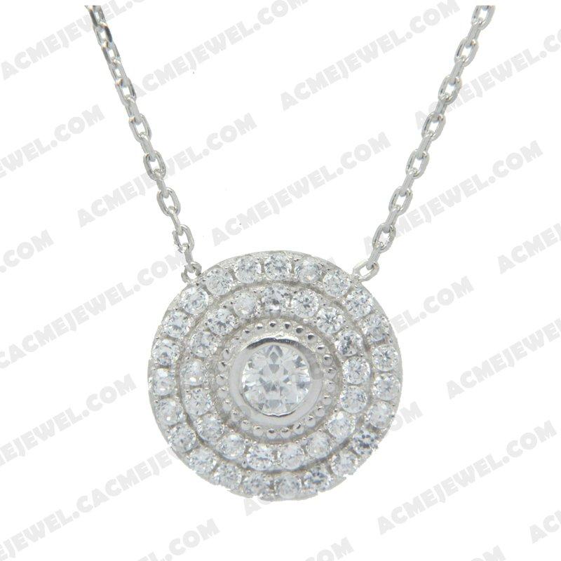 Necklace 925 sterling silver   Rhodium 