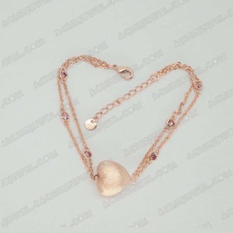 Bracelets & Bangles 925 sterling silver  2-tone Rose gold and rose gold (sand finishing)